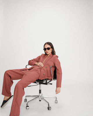 Veste tailleur à double boutonnage terracotta Parfaite