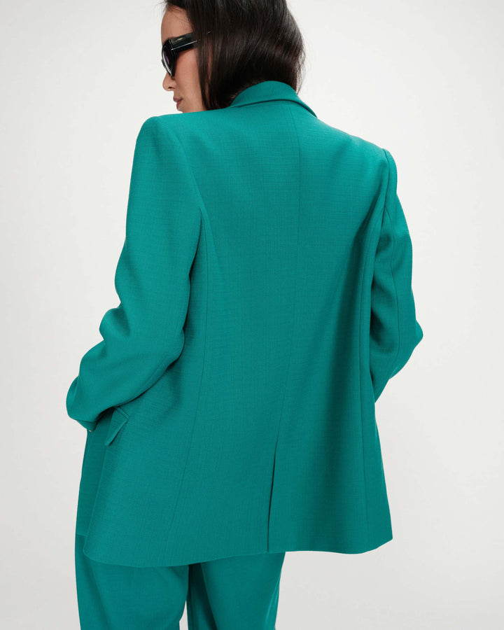 Double-breasted tailored blazer vert Parfaite