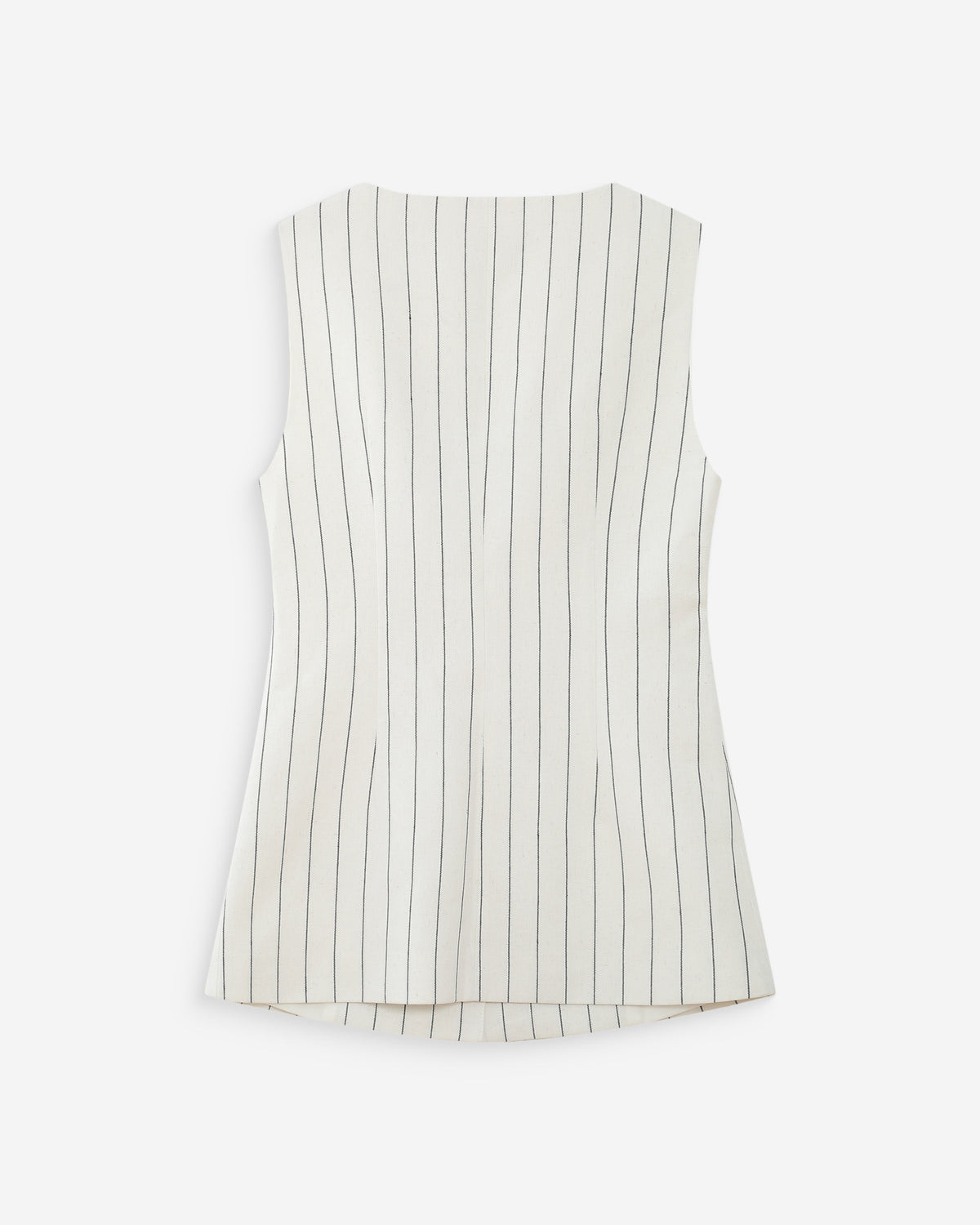 Tailored pinstripe linen sleeveless vest white Vic