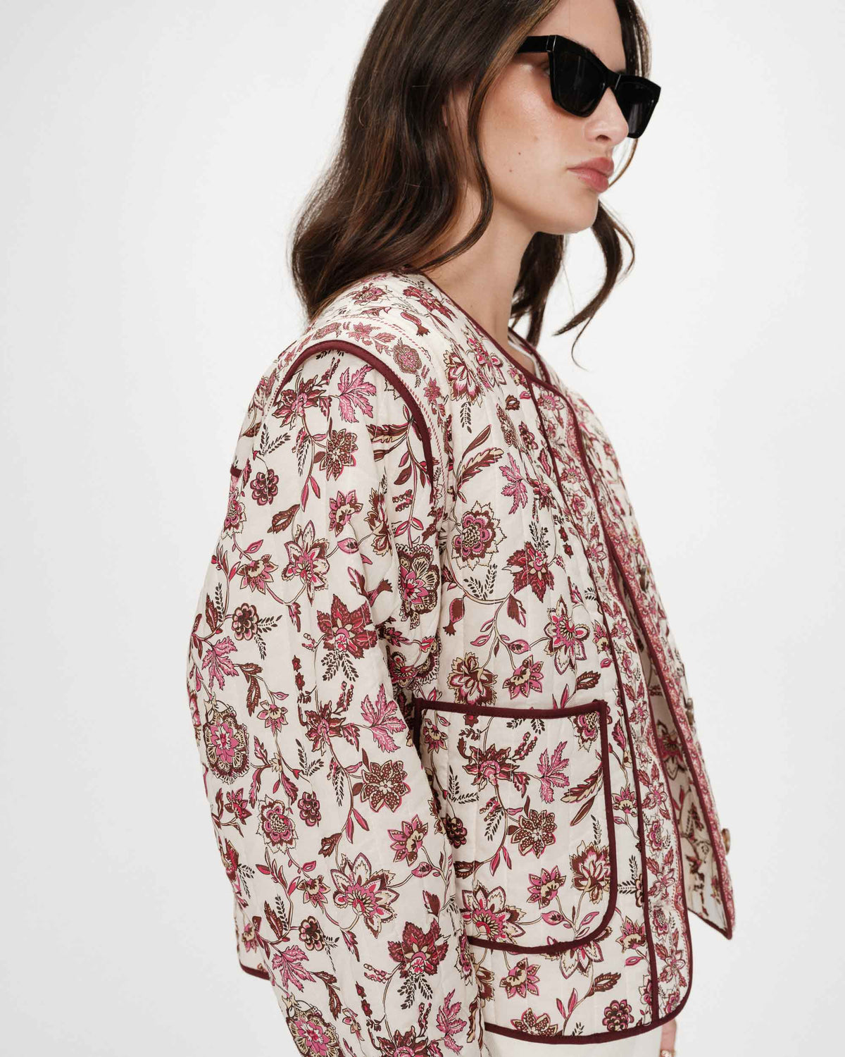 Veste matelassée imprimée fleur Vahina