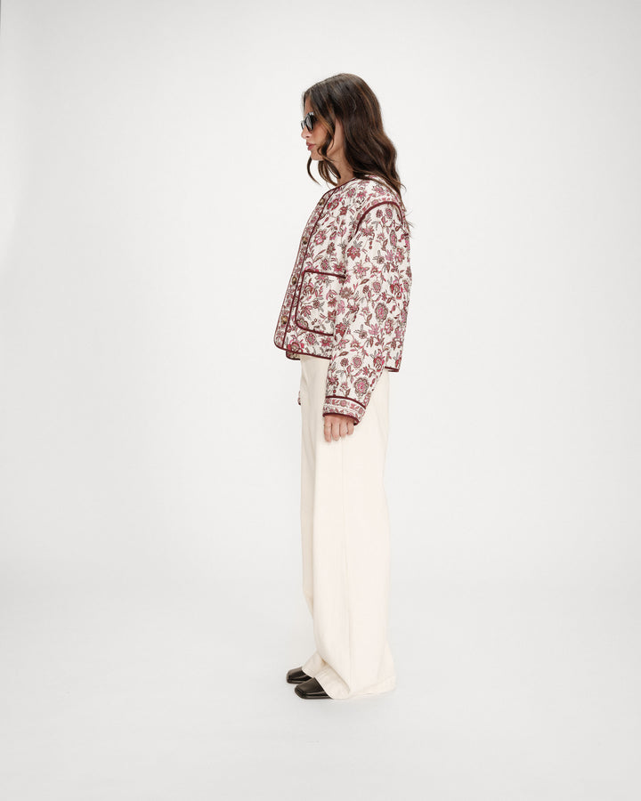 Veste matelassée imprimée fleur Vahina