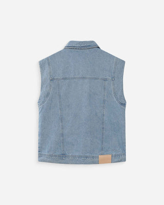 Veste sans manches en jean oversize skyblue Vallonia