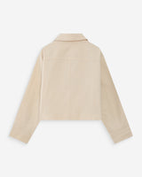 Cropped cotton buttoned jacket ecru Veronica