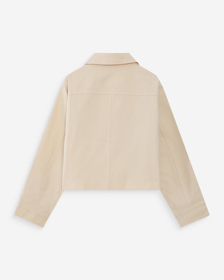 Cropped cotton buttoned jacket ecru Veronica