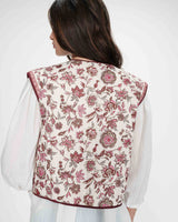 Veste matelassée en coton sans manches imprimée fleur Viola