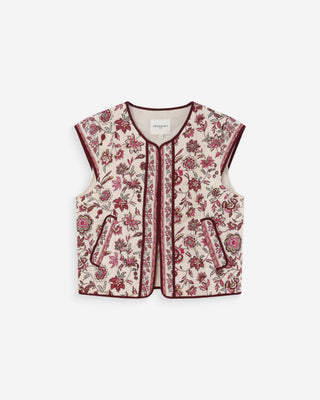 Veste matelassée en coton sans manches imprimée fleur Viola