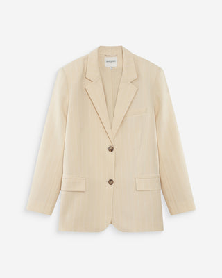 Blazer droit rayé à deux boutons vanille Velvet