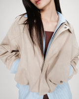 Suedette boxy bomber jacket grege Verve