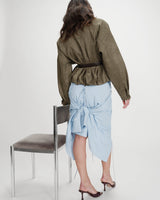 Suedette boxy bomber jacket kaki Verve