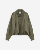 Suedette boxy bomber jacket kaki Verve