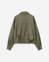 Suedette boxy bomber jacket kaki Verve