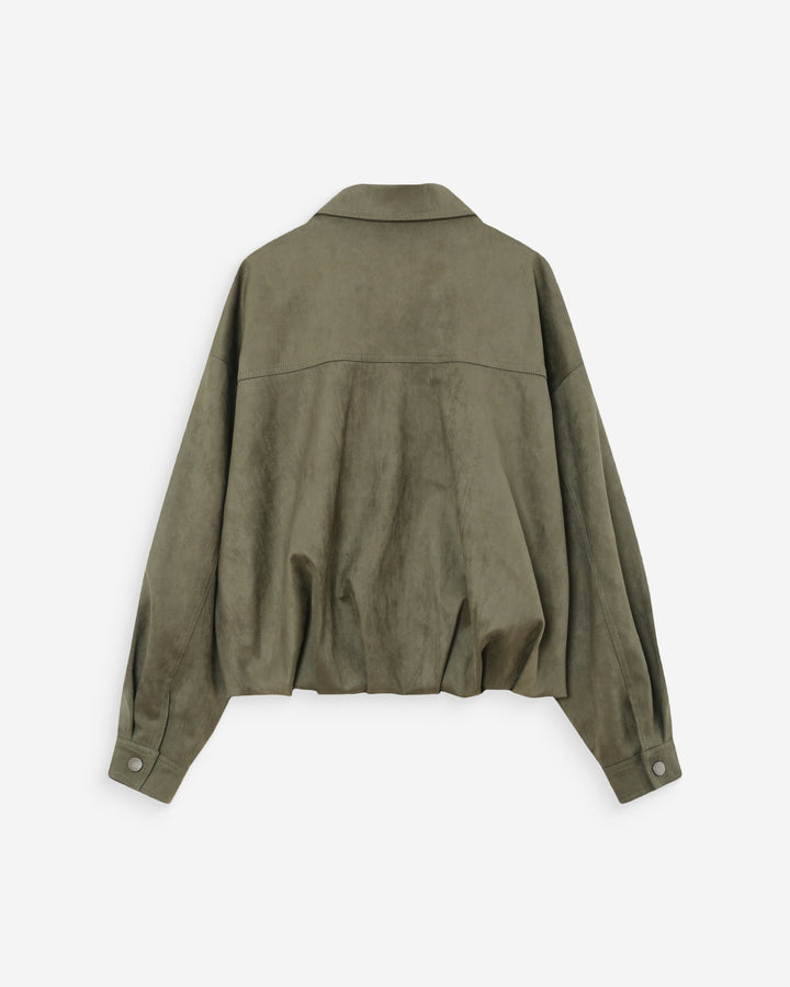 Suedette boxy bomber jacket kaki Verve