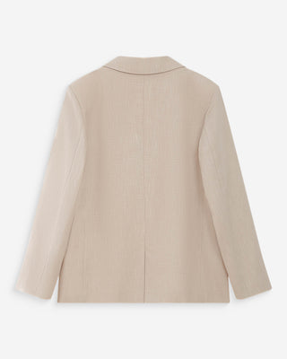 Blazer droit en lin et coton boutonné sable Velize