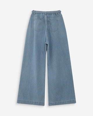 Jean oversize taille mi-haute stripedblue Pompon