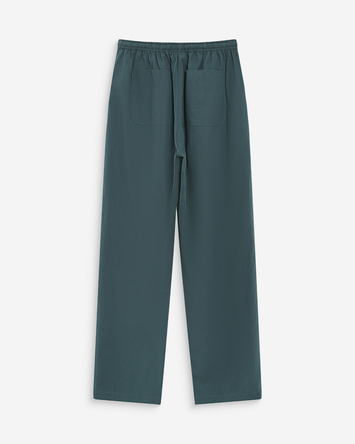 Pantalon droit en coton taille ajustable à cordon emeraude Rhode