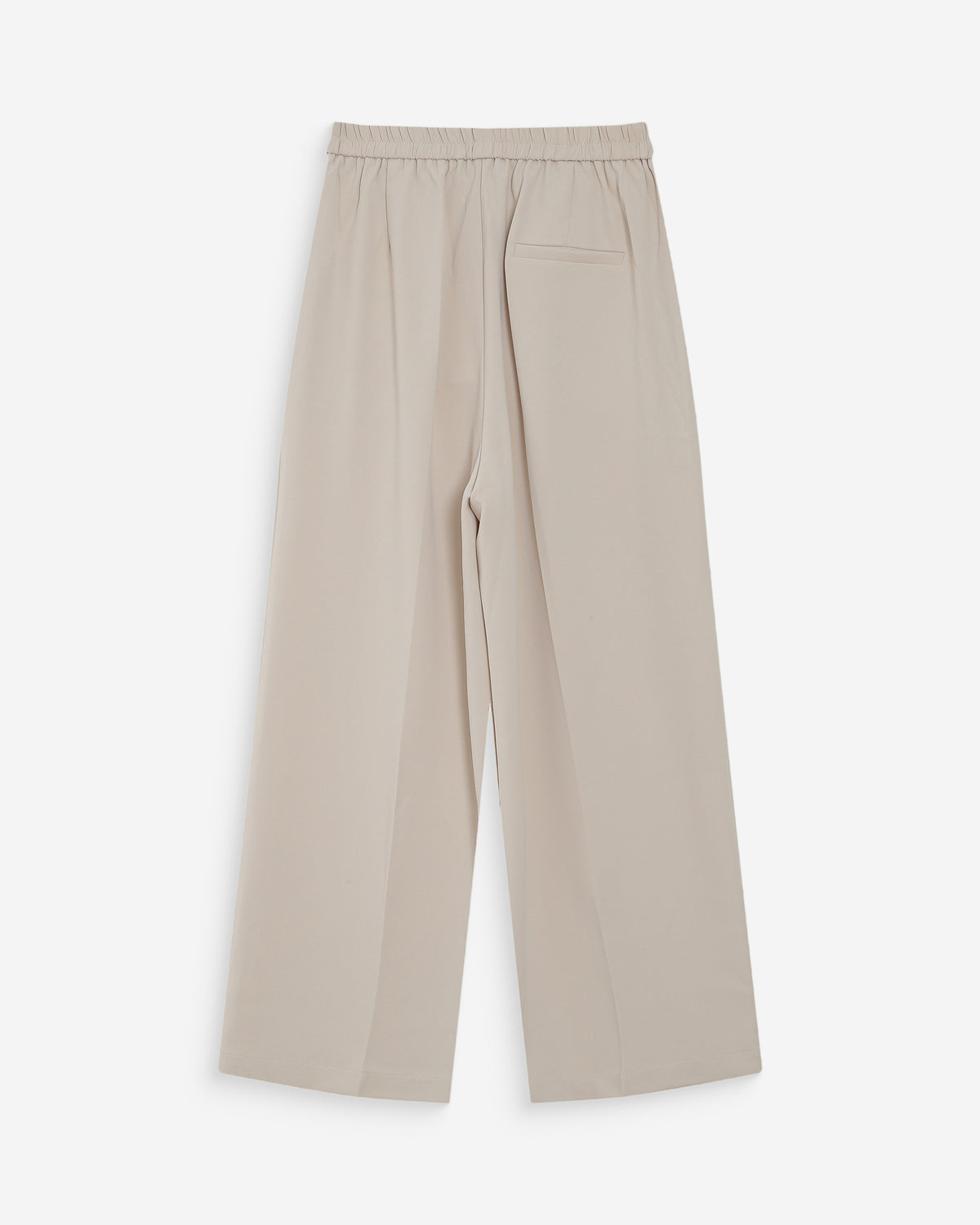 Pantalon fluide jambe large taille mi-haute ecru Noblesse