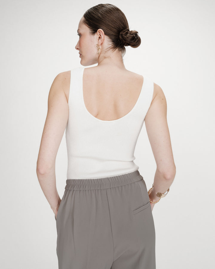 Pantalon fluide jambe large taille mi-haute kaki Noblesse