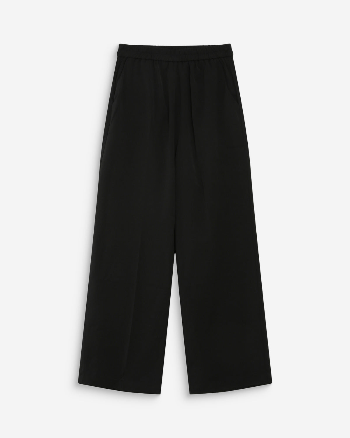 Pantalon fluide jambe large taille mi-haute noir Noblesse