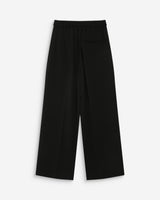 Pantalon fluide jambe large taille mi-haute noir Noblesse