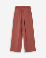 Pantalon fluide jambe large taille mi-haute terracotta Noblesse