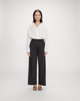 Pantalon en modal jambe large carbone Pax