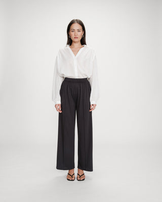 Pantalon en modal jambe large carbone Pax