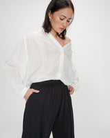 Pantalon en modal jambe large carbone Pax