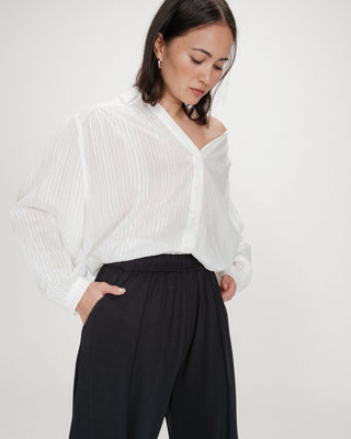 Pantalon en modal jambe large carbone Pax
