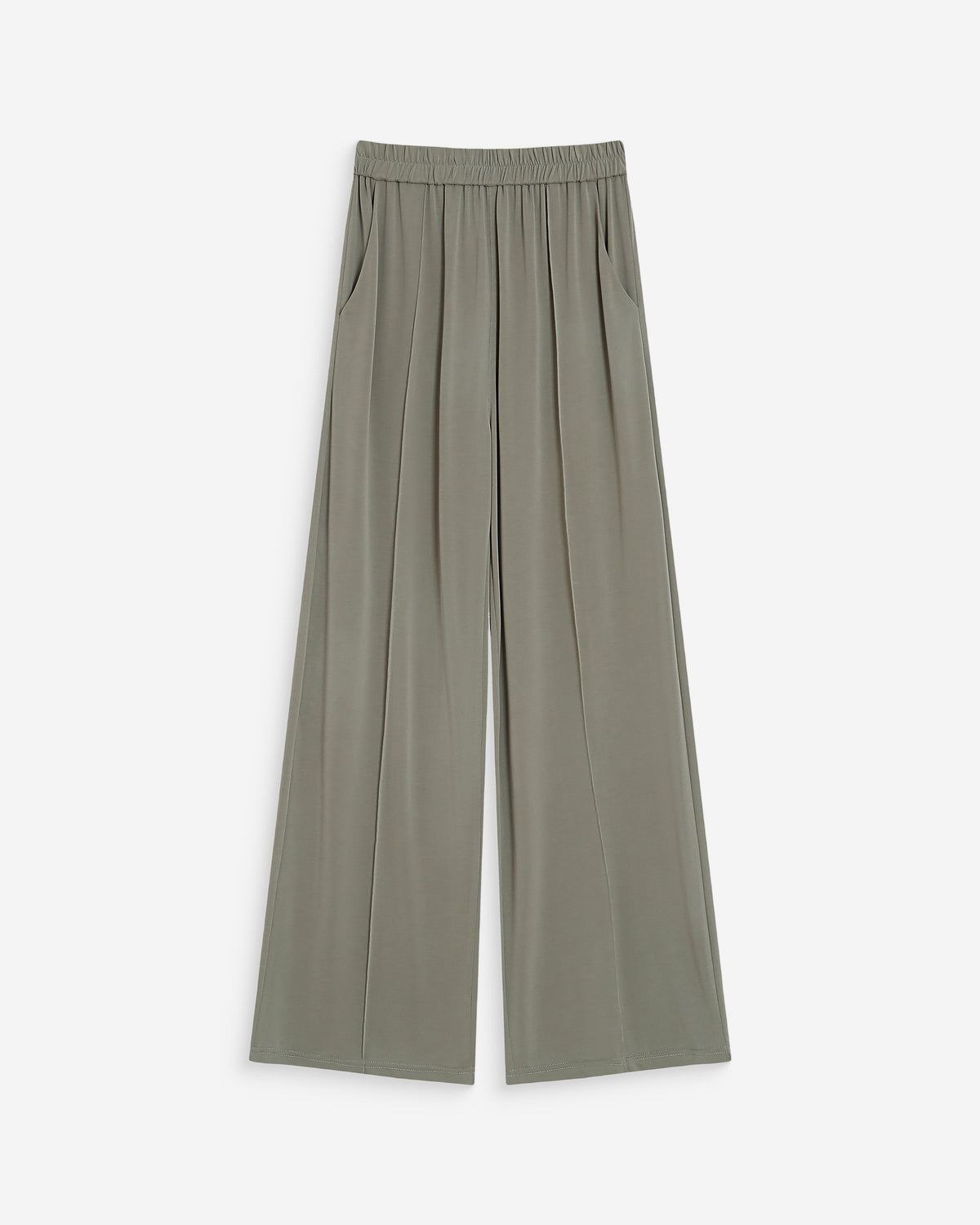 Pantalon en modal jambe large kaki Pax