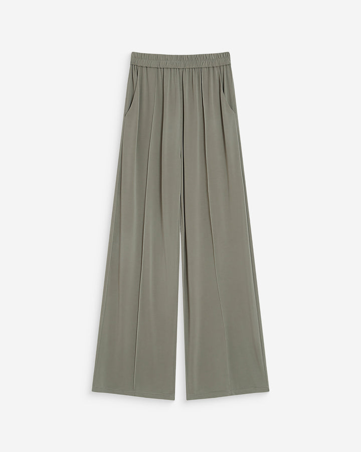 Pantalon en modal jambe large kaki Pax