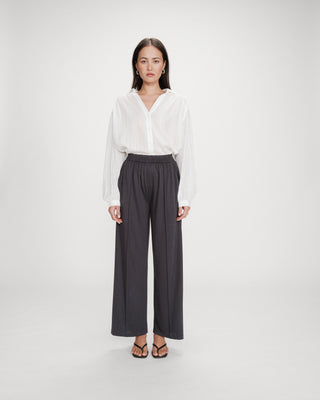 Pantalon en modal jambe large marine Pax