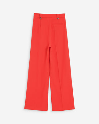 Straight tailored pants with pleats sanguine Pierre