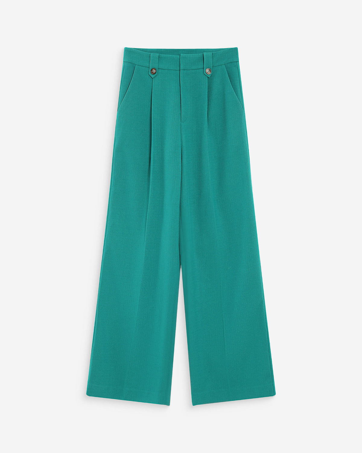 Straight tailored pants with pleats vert Pierre