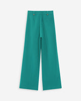 Straight tailored pants with pleats vert Pierre