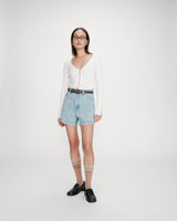 Short en jean taille haute droit skyblue Verne