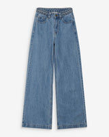 Jean large taille haute ceinture tressée lightblue Jaden