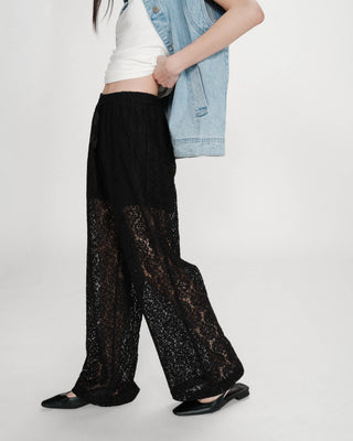 Pantalón de encaje amplio noir Vincent
