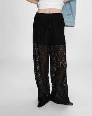 Pantalón de encaje amplio noir Vincent