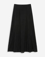 Jupe longue en dentelle évasée noir Visenya