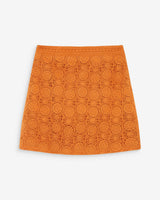 Jupe courte droite en crochet bohème or Victoria