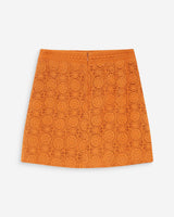 Jupe courte droite en crochet bohème or Victoria