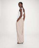 Pantalon à rayures large taille réglable à cordon mocha Volute