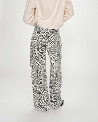 Jean taille haute loose imprimé zebre Socca