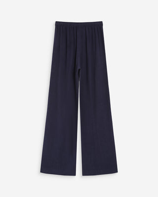 Pantalón amplio de lino de tiro alto marine Raven