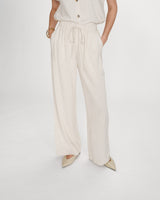 Wide-leg linen pants high-waist sable Raven