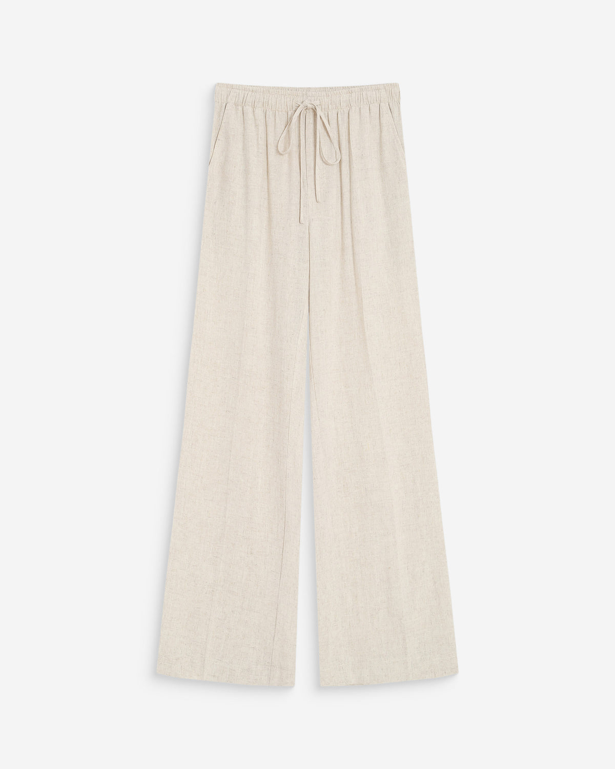 Wide-leg linen pants high-waist sable Raven