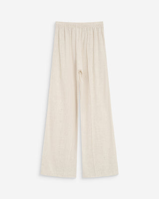 Pantalón amplio de lino de tiro alto sable Raven