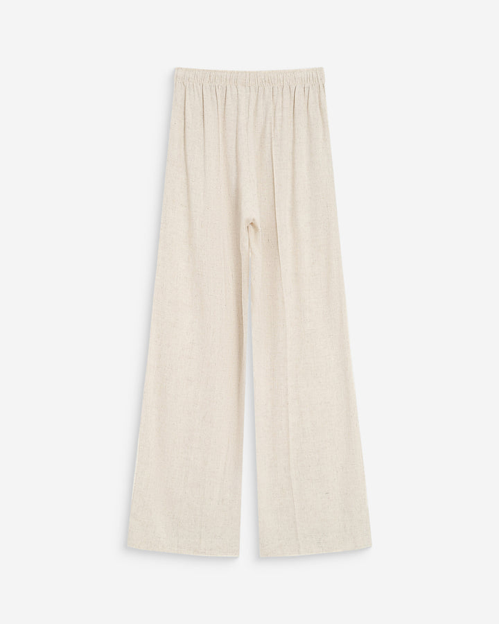 Wide-leg linen pants high-waist sable Raven