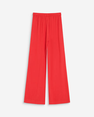 Pantalon large en lin taille haute sanguine Raven