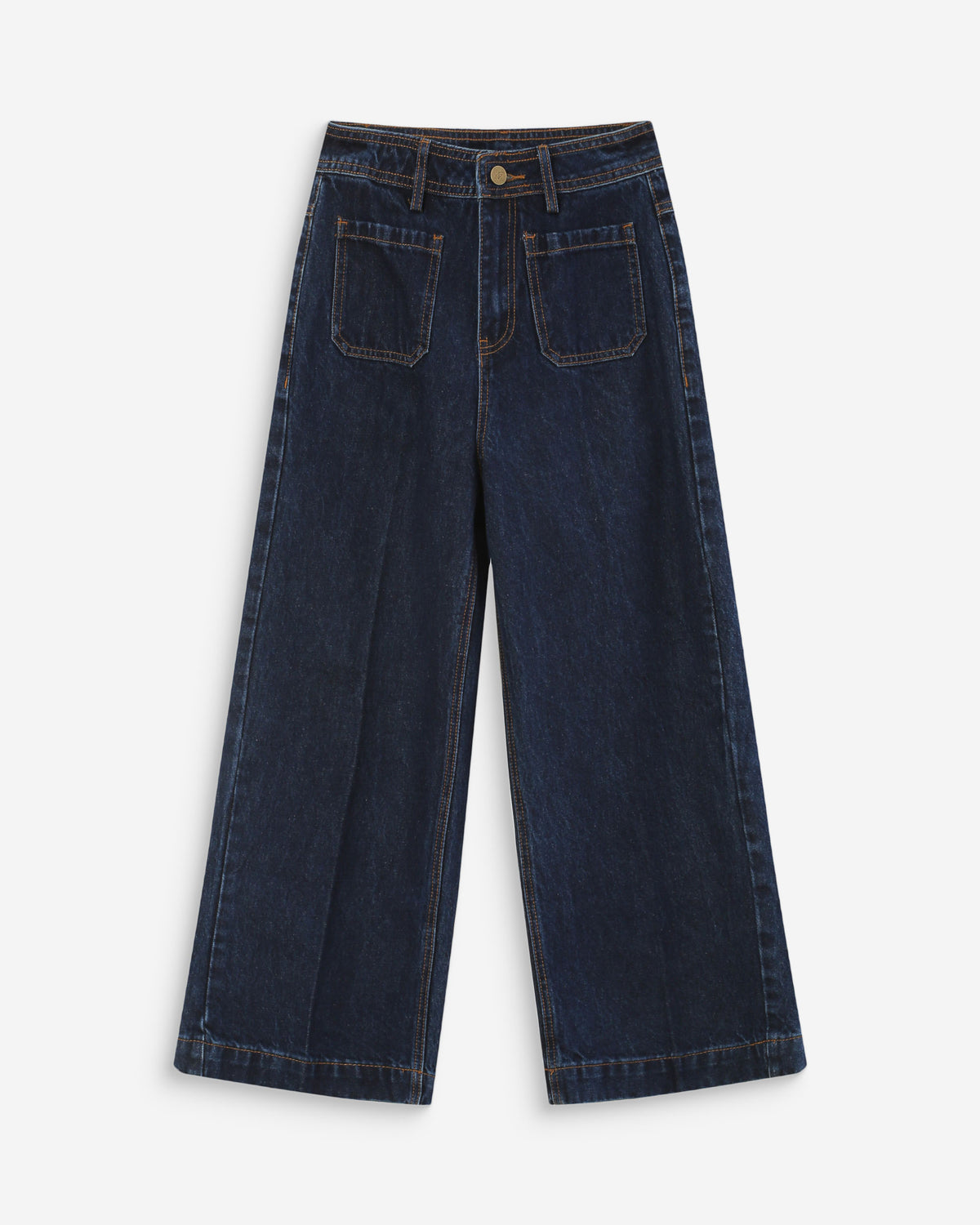 Jean loose 7/8e taille haute poches plaquées darkblue Joe